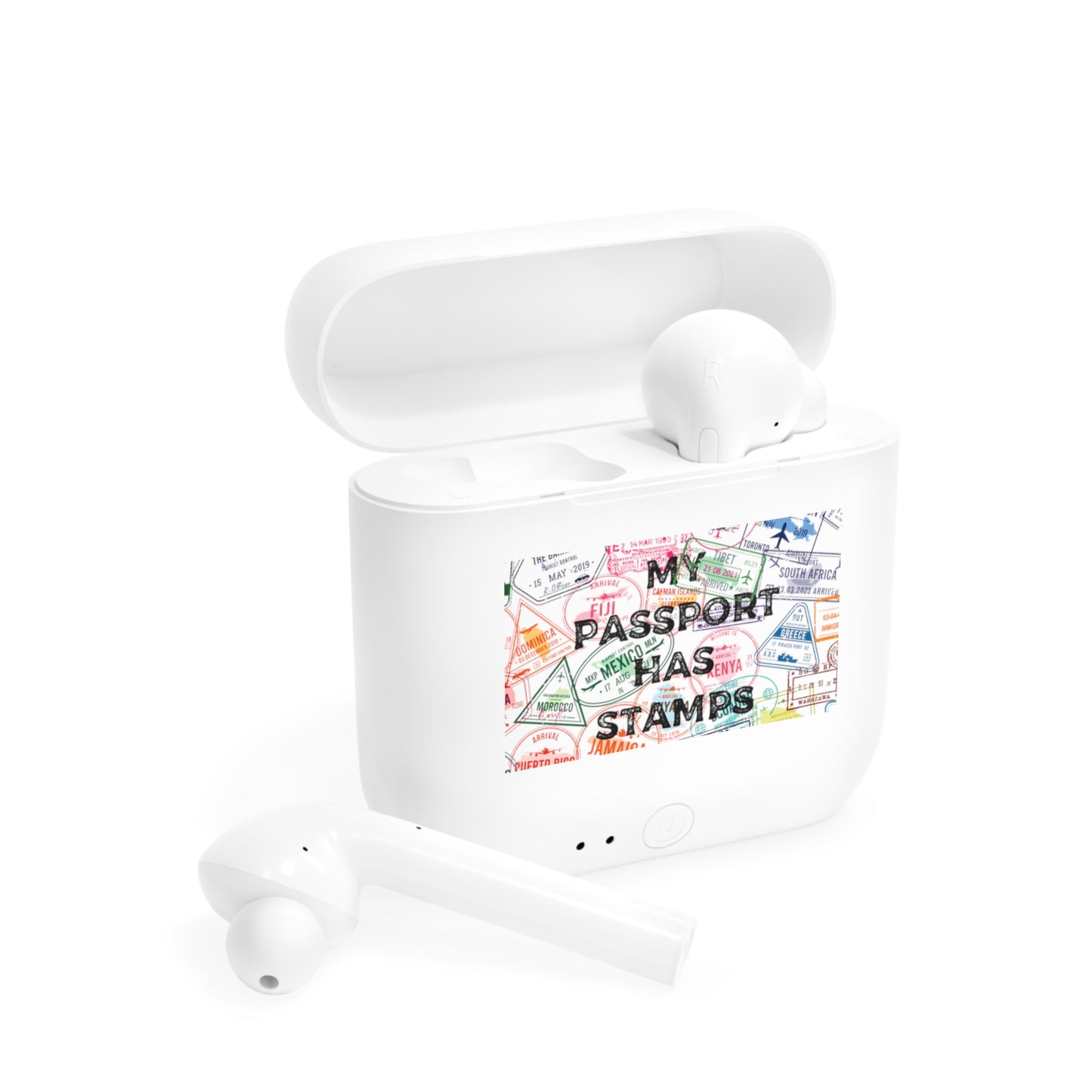 Wireless Earbuds - "My Passport Has Stamps" Design