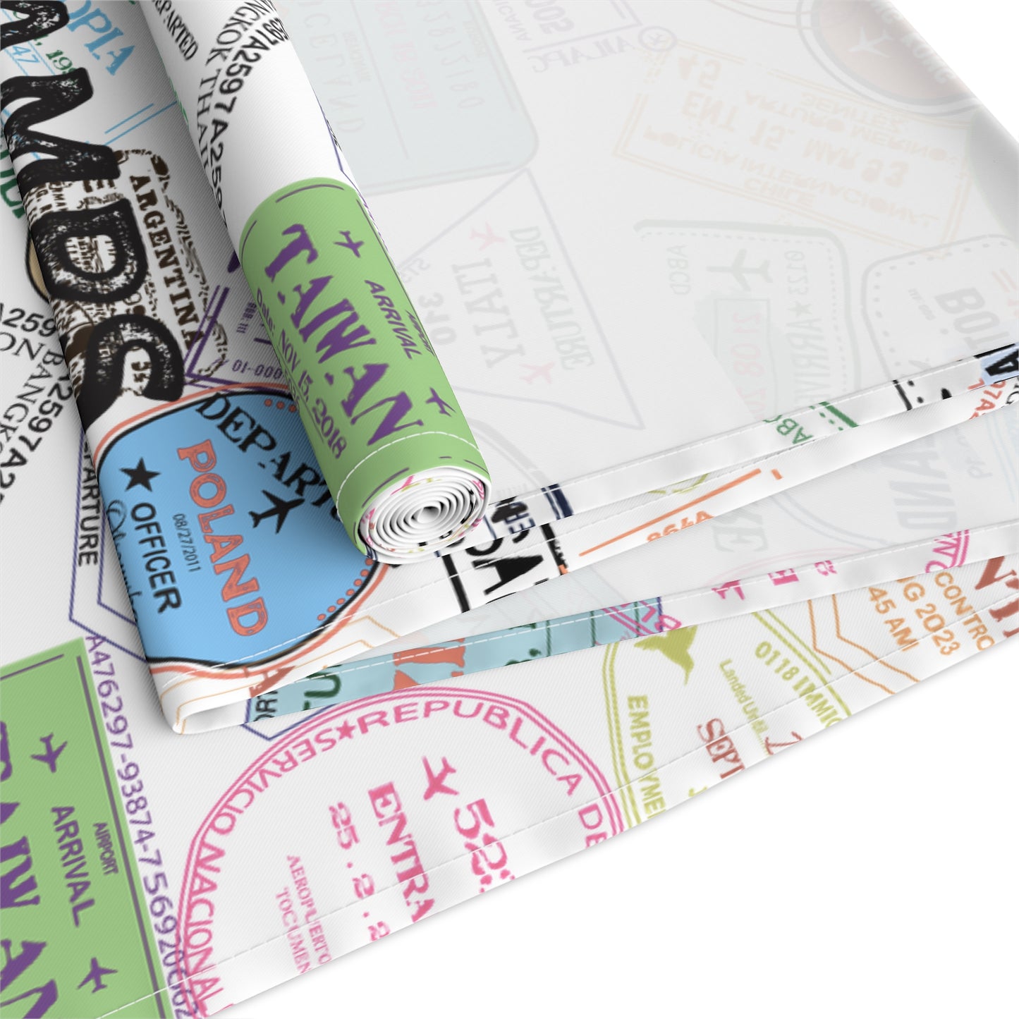 Table Runner - Passport Stamps Design