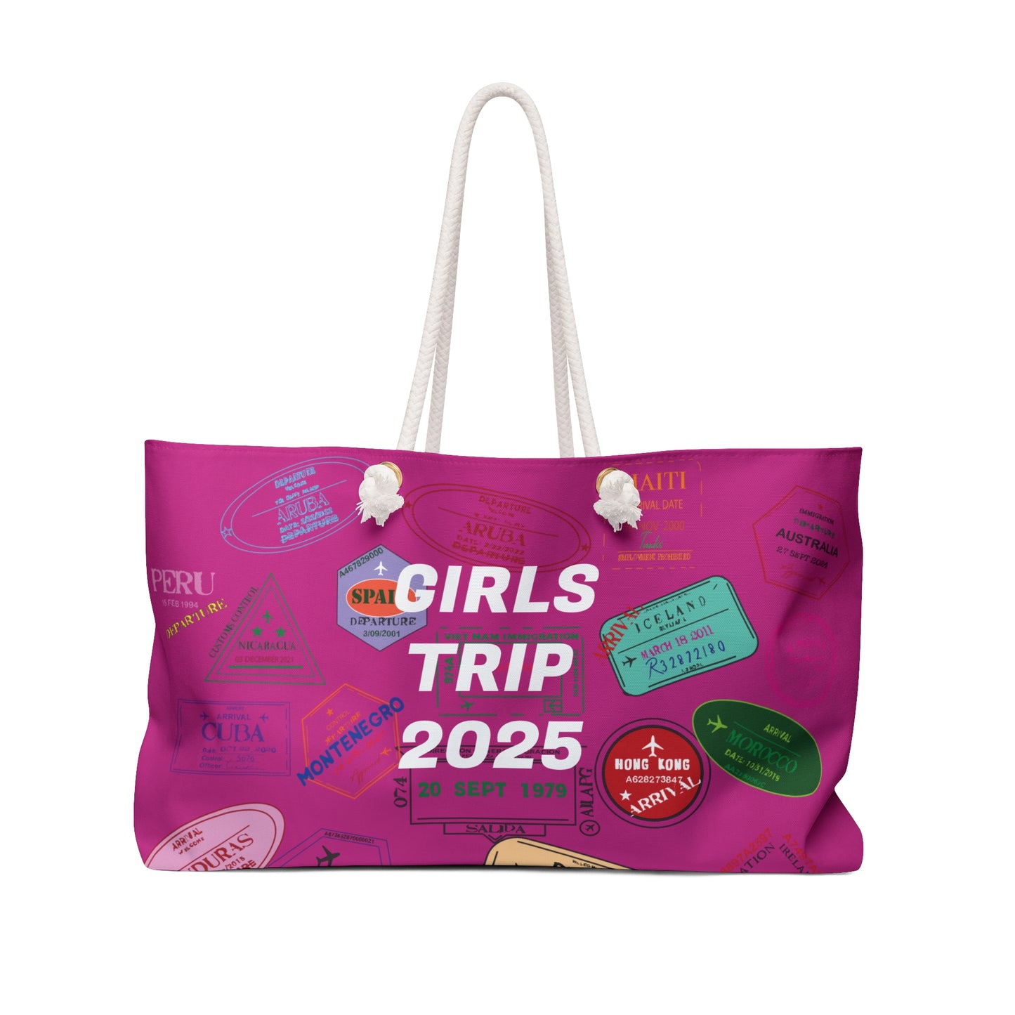 Copy of Girls Trip 2025 Weekender Bag PINK - Travel-Inspired Tote