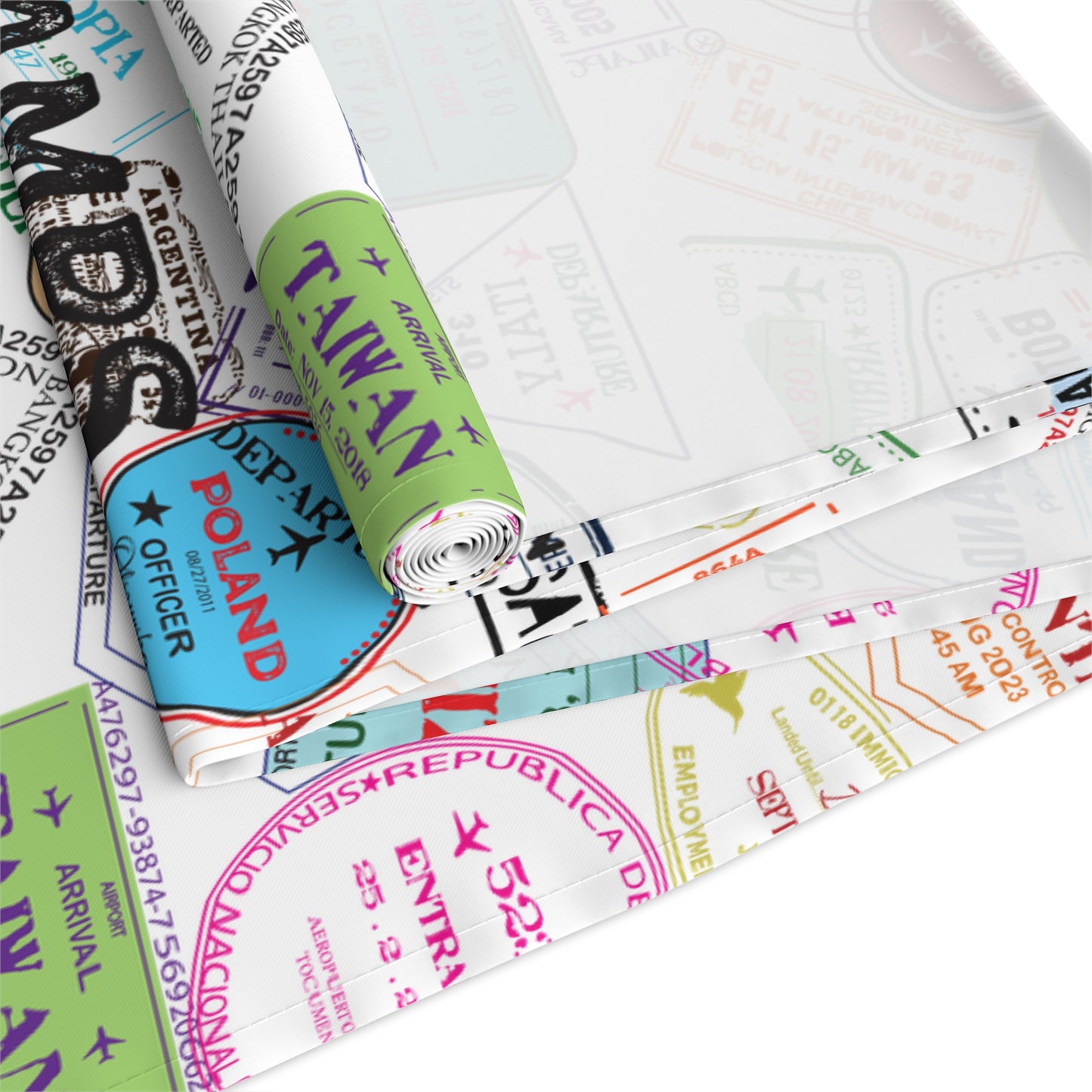 Table Runner - Passport Stamps Design