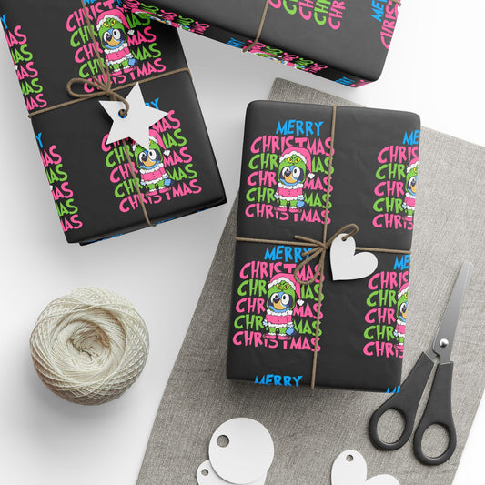 Feeling grinchy! Bluey inspired – Retro Colorful "Merry Christmas" Pattern