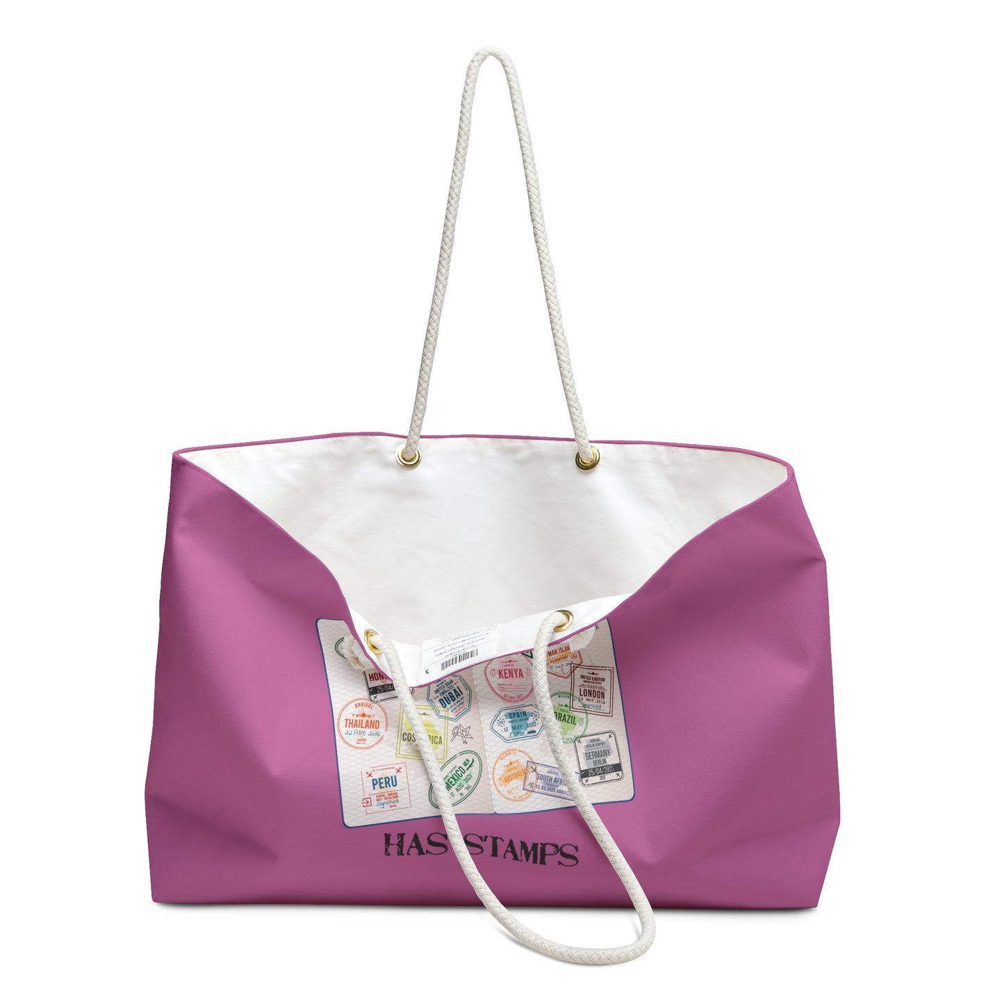 My Passport Has Stamps Weekender Bag PINK– Perfect Travel Companion for Adventurers