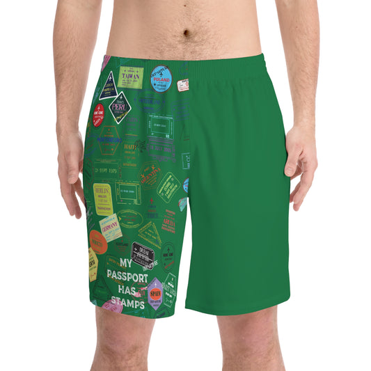 Men's Elastic Beach Swim Trunks (AOP)