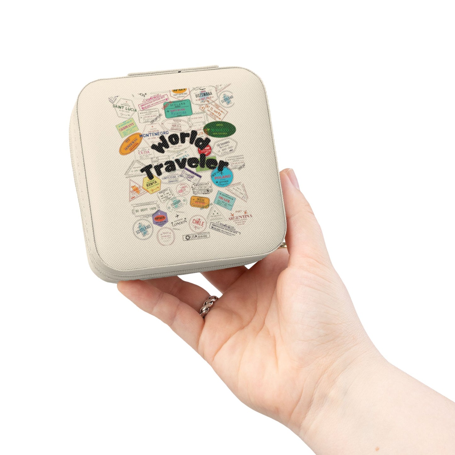 Travel Jewelry Case — 'World Traveler' Compact Organizer for Rings, Earrings & Necklaces