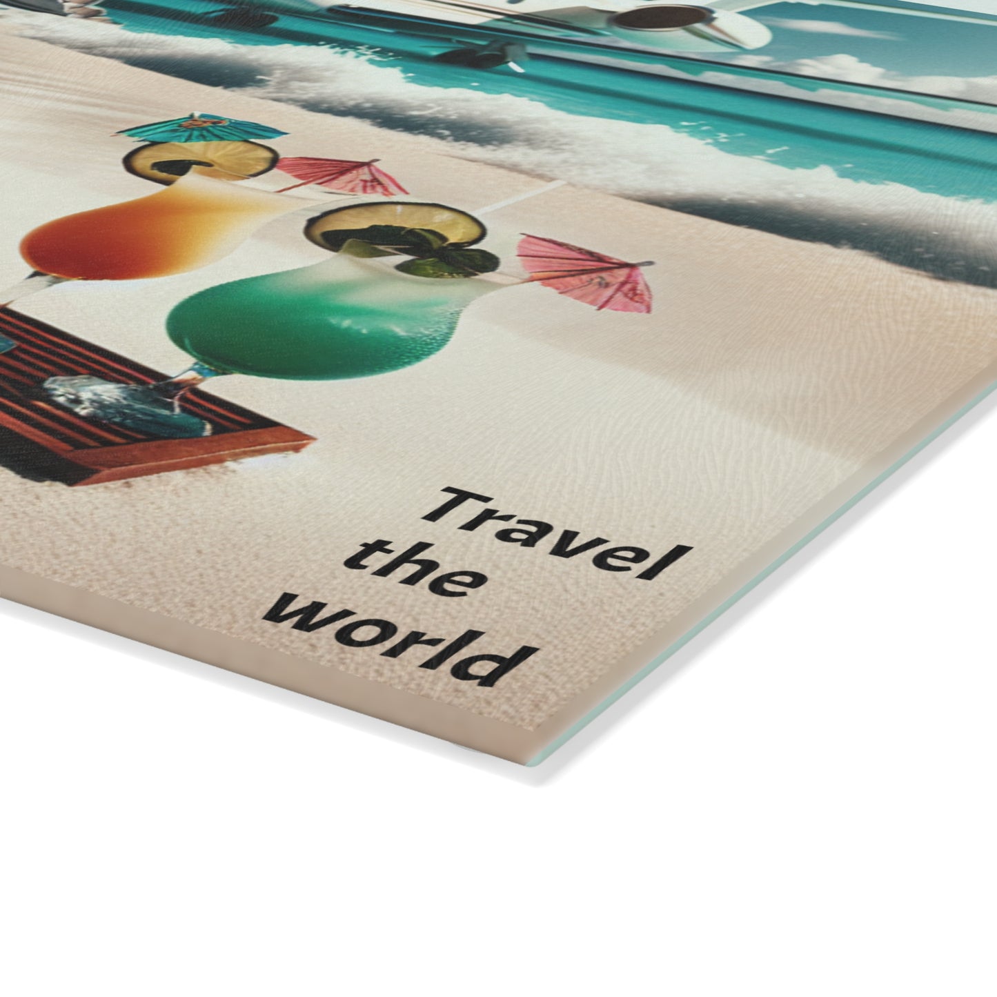 Tropical Getaway Glass Cutting Board - Perfect for Beach Lovers and Entertainers