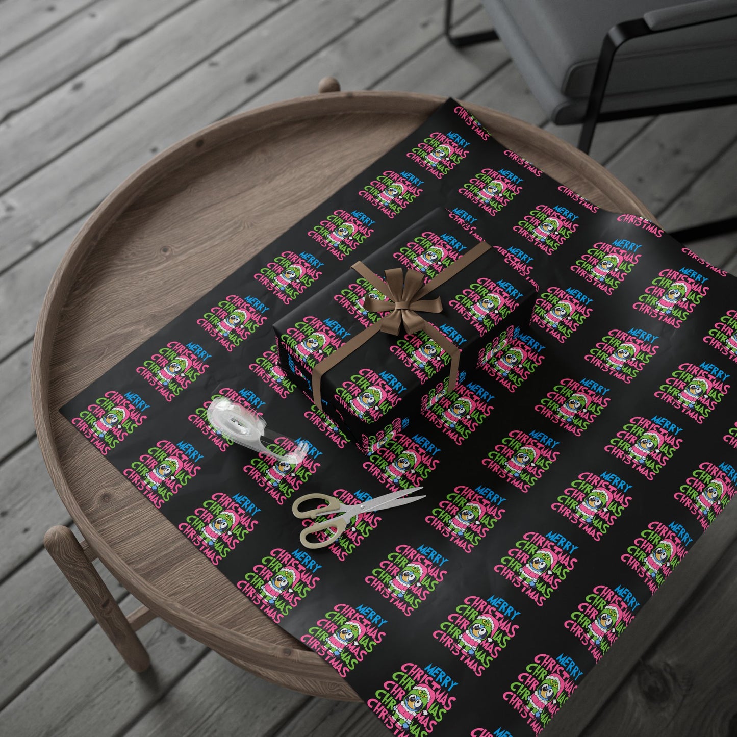 Feeling grinchy! Bluey inspired – Retro Colorful "Merry Christmas" Pattern