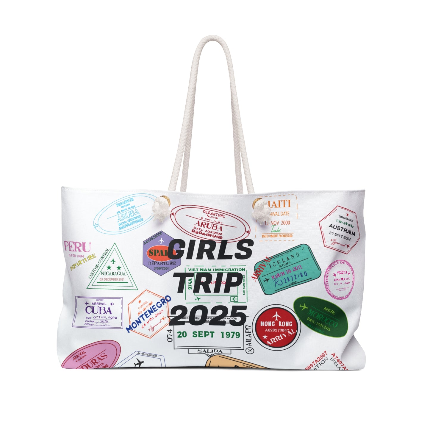 Girls Trip 2025 Weekender Bag WHITE - Travel-Inspired Tote