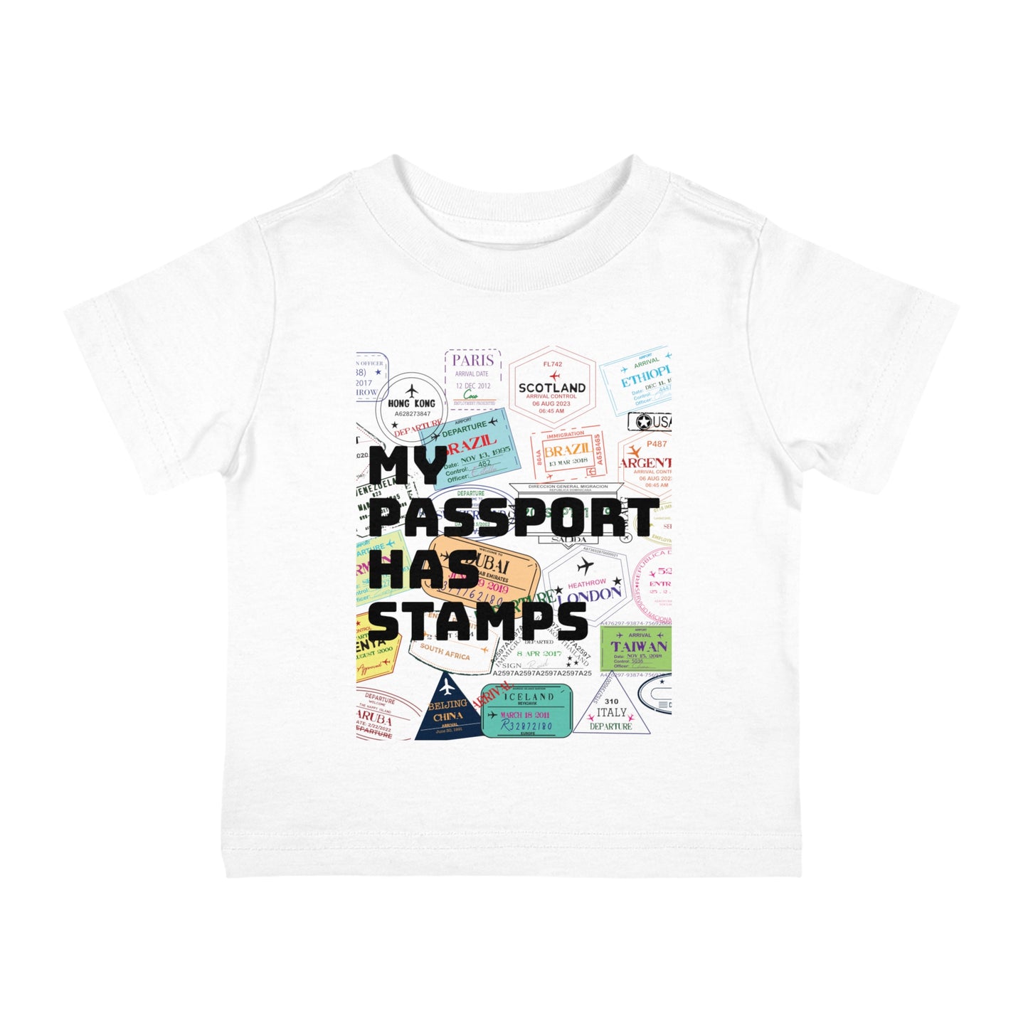 Adventurous Infant Cotton Jersey Tee - "My Passport Has Stamps"