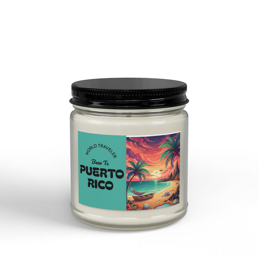 Been to Puerto Rico Candle | Scented Soy Candle with Black Lid