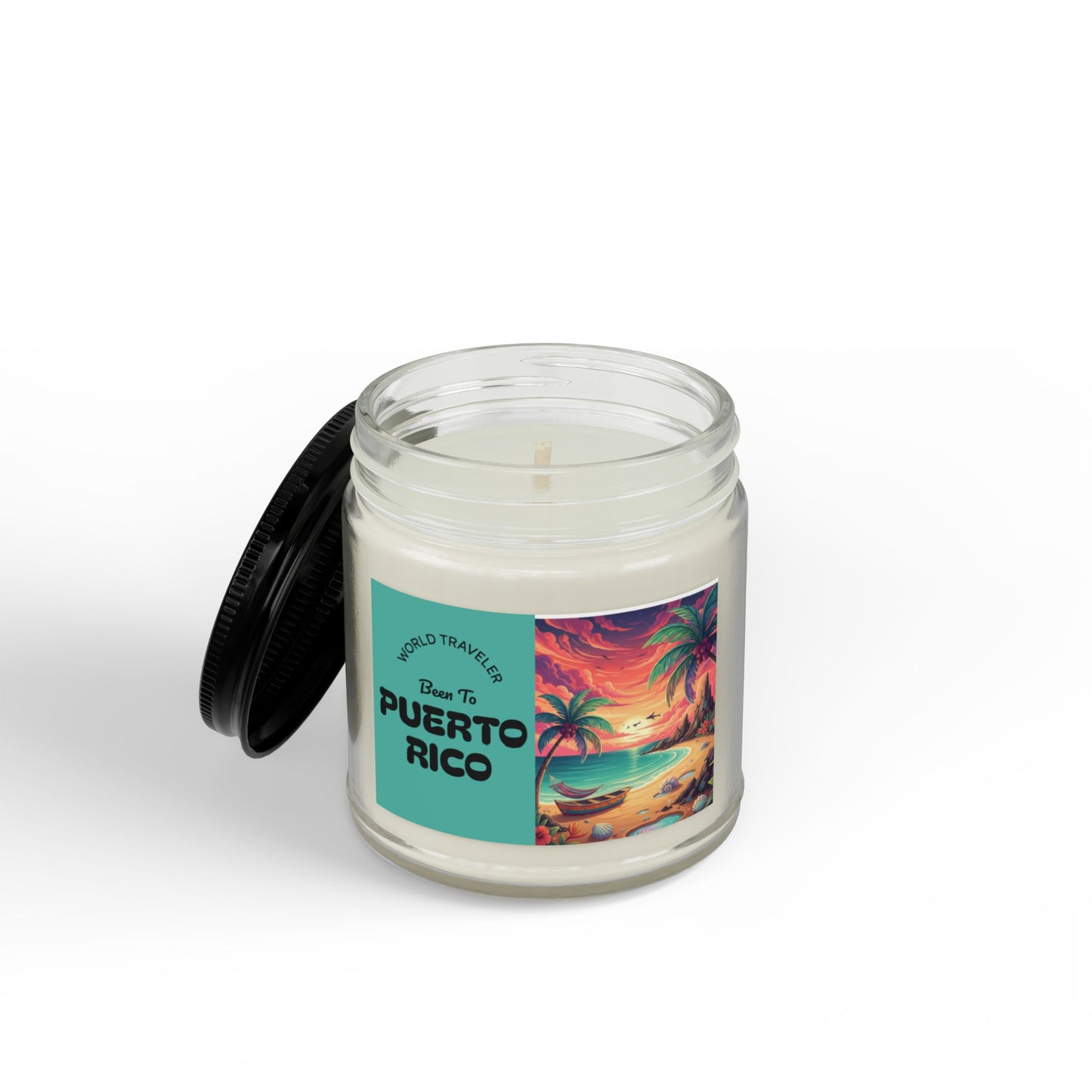 Been to Puerto Rico Candle | Scented Soy Candle with Black Lid