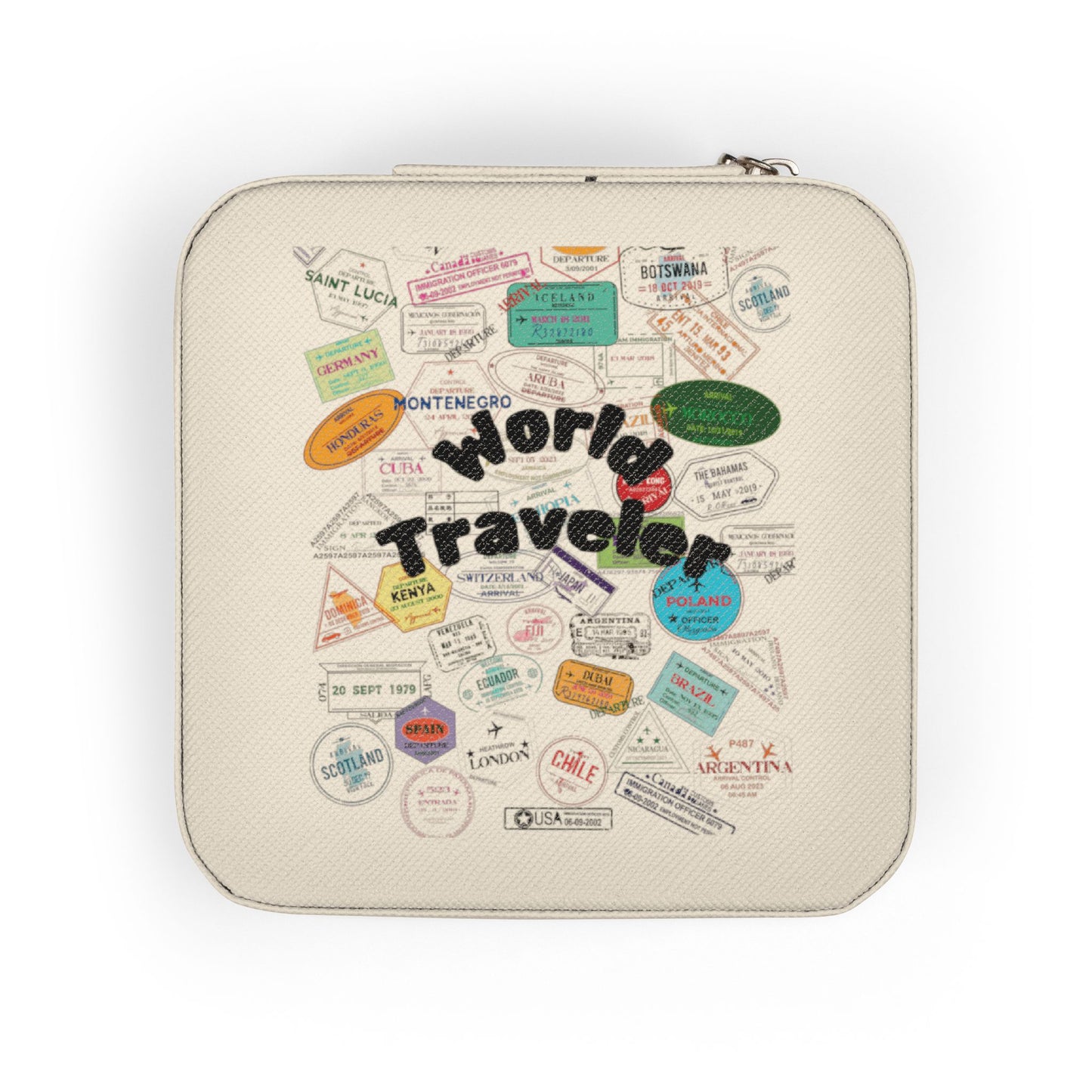 Travel Jewelry Case — 'World Traveler' Compact Organizer for Rings, Earrings & Necklaces