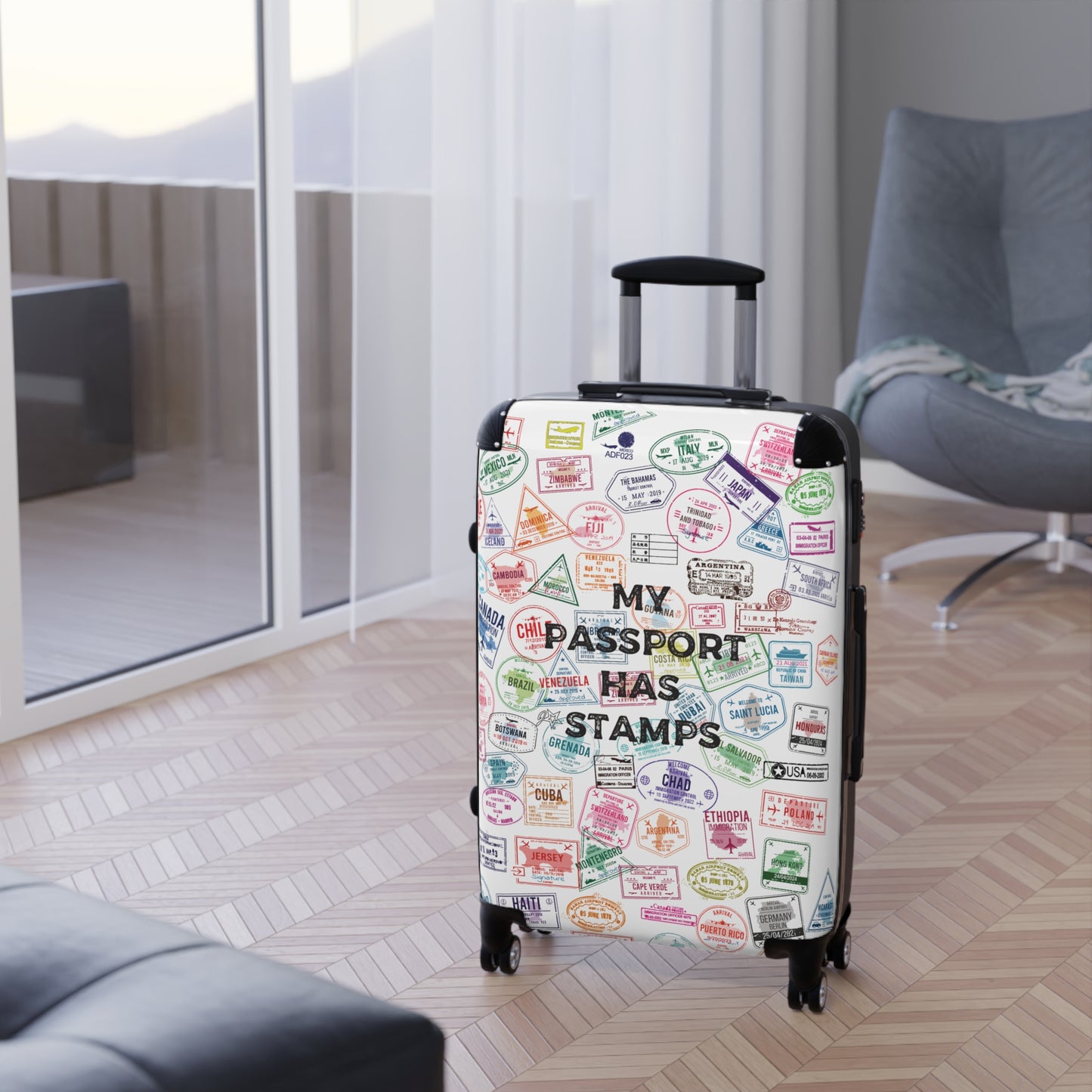 My Passport Has Stamps Carry-On Suitcase - Travel Luggage for Adventure Seekers